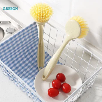 

Kitchen Brush Multifunction Dish Washing Brush Long Handle Pot Cleaning Tool Household Pot Scrubber Oil Remover Pan Washing Bowl