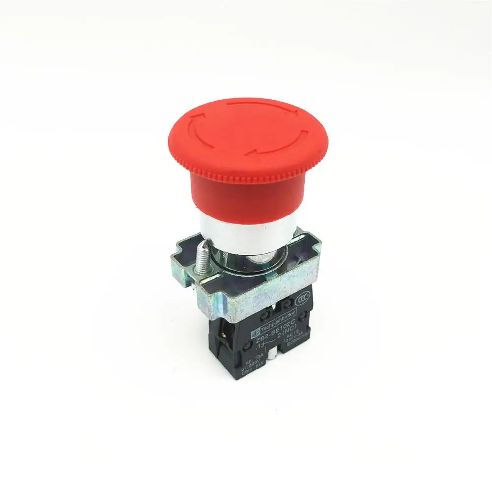 3pcs XB2 BS542 Red Mushroom Head Emergency Stop Pushbutton Switch Turn to Release 1 NC Rotate Reset 22mm Mounting Hole | Обустройство