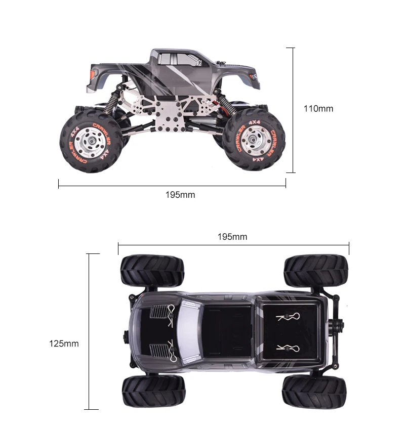 HBX 2098B RC автомобиль 1:24 2,4G 4WD 4WS Опустошитель Рок Гусеничный RTR с двойной Кабанчик для сервопривода внедорожный RC автомобиль детские подарки