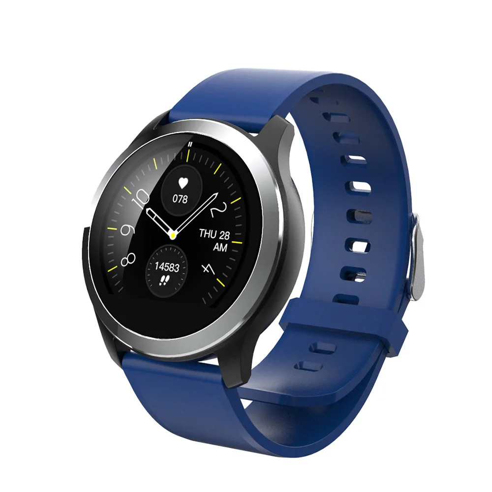 LEMFO ЭКГ+ PPG Смарт-часы для мужчин IP68 водонепроницаемые спортивные часы монитор сердечного ритма кровяное давление Smartwatch для Android Apple Phone - Цвет: Blue