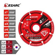 Roda de corte do metal do diamante de ezarc para o disco do diamante do moedor de ângulo 115mm x 22.2mm com 5000 + cortes no vergalhão, no aço, no ferro e no inox