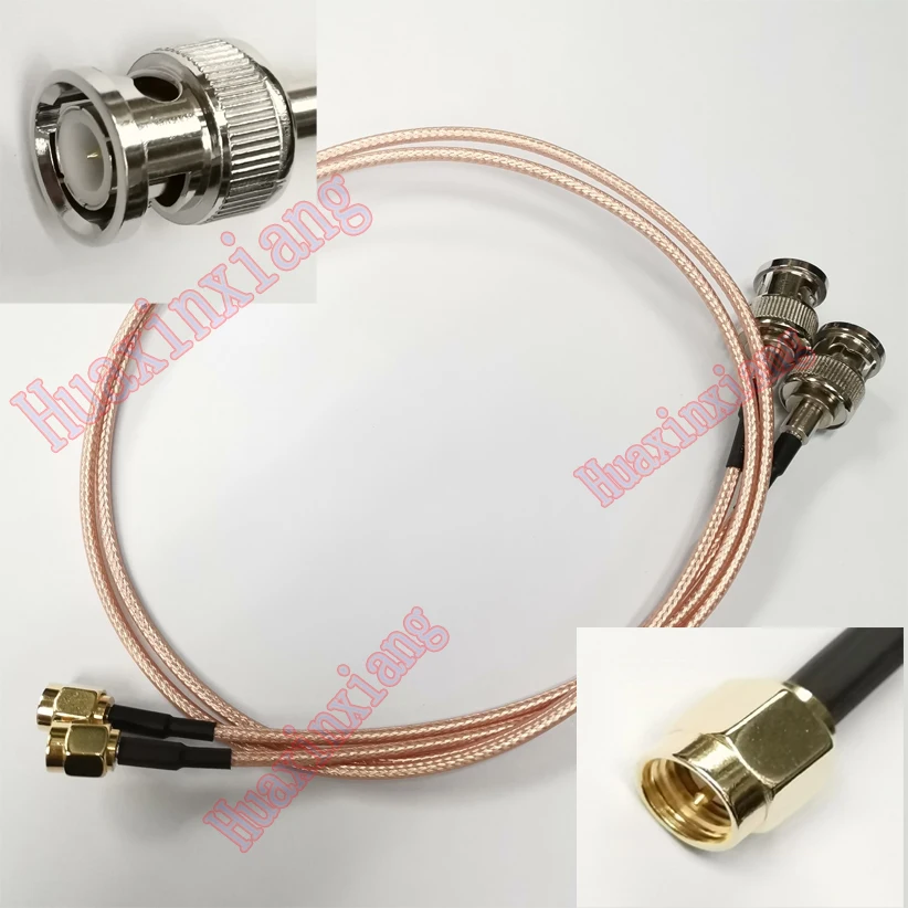 Bnc para Sma-j Male Pug Conector rf Coaxial Extensão Pigtal Cabo Prateado Rg316 50cm 1m 2m Peças Lote