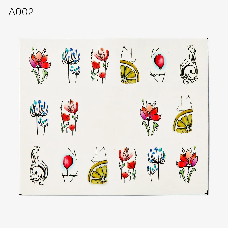 Q02889 RBAN NAIL Art переводные наклейки для ногтей, сделай сам, украшения для цветов, наклейки для ногтей, водяные татуировки, инструменты для ногтей, инструменты для украшения ногтей - Цвет: Q02889