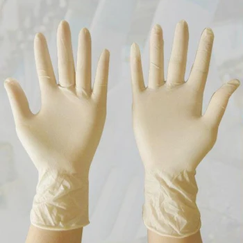 

100PCS Disposable Latex Medical Gloves Cleaning Universal Work Finger Household Food Latex Gloves For Safety Cream