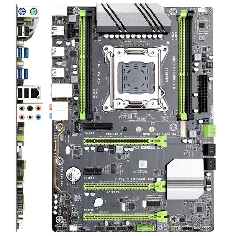  X79-P3 LGA 2011 ATX Gaming Motherboard DDR3 RAM Memory NVME M.2 SSD Support for Intel Xeon Core CPU