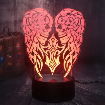 

NEW Cool Feather Wing 3D LED Night Light Kids Boy Toy Colorful illusion Home Bar Office Decor Table Lamp Birthday Christmas lamp