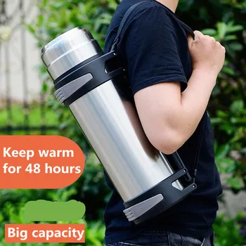 

New 2500ML Travel Vacuum Flask Inox Thermos Portable Outdoor Travel Mountaineering Cup Drink Heater Water Tea Coffee Cup Hot