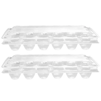 

50pcs 18 Grids Quail Egg Carton Storage Container Organizer Disposable Pvc Storage Box Transparent Egg Dispenser Holder for Home