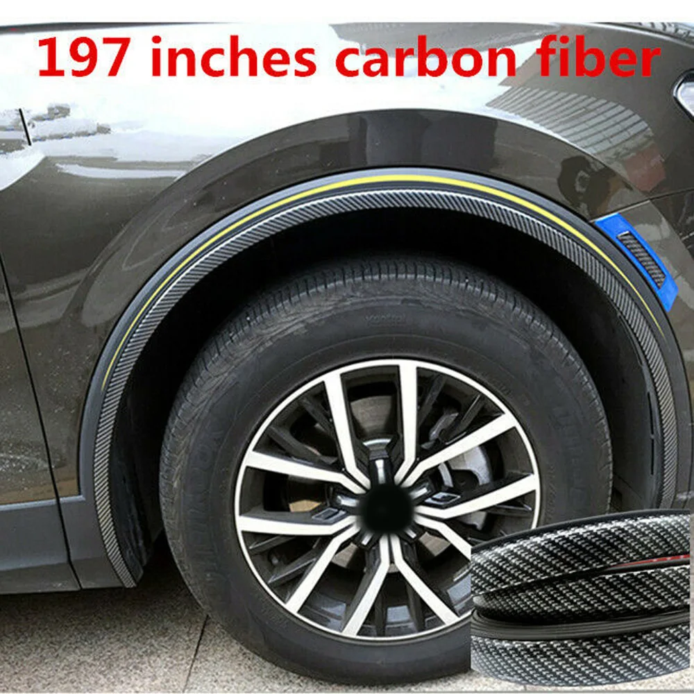 500 см защита арки колеса автомобиля анти-столкновения полосы углеродного волокна наклейка анти-столкновения полосы