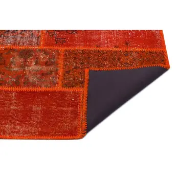 

Handmade Red Vintage Overdyed Patchwork Area Rug 080x150 Cm-2'7''X4'11''