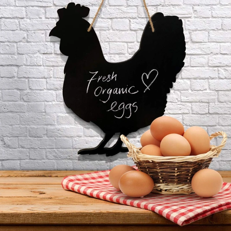 1PcRustic Farmhouse Chalkboard Animal Cow Horse Chicken Pig Wood Western Home Decor Message Farmhouse Kitchen Chalkboard