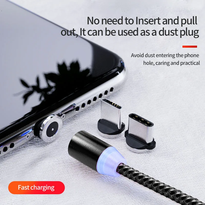 Магнитный кабель Micro USB 1 м для iPhone Samsung провод быстрой зарядки и передачи данных