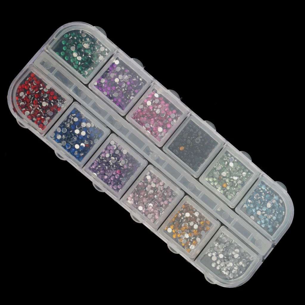 1200pcs Nail Art Decoration Rhinestone Glitter Sticker 3D Tips Diamond 1.5mm Nail Art Accessories