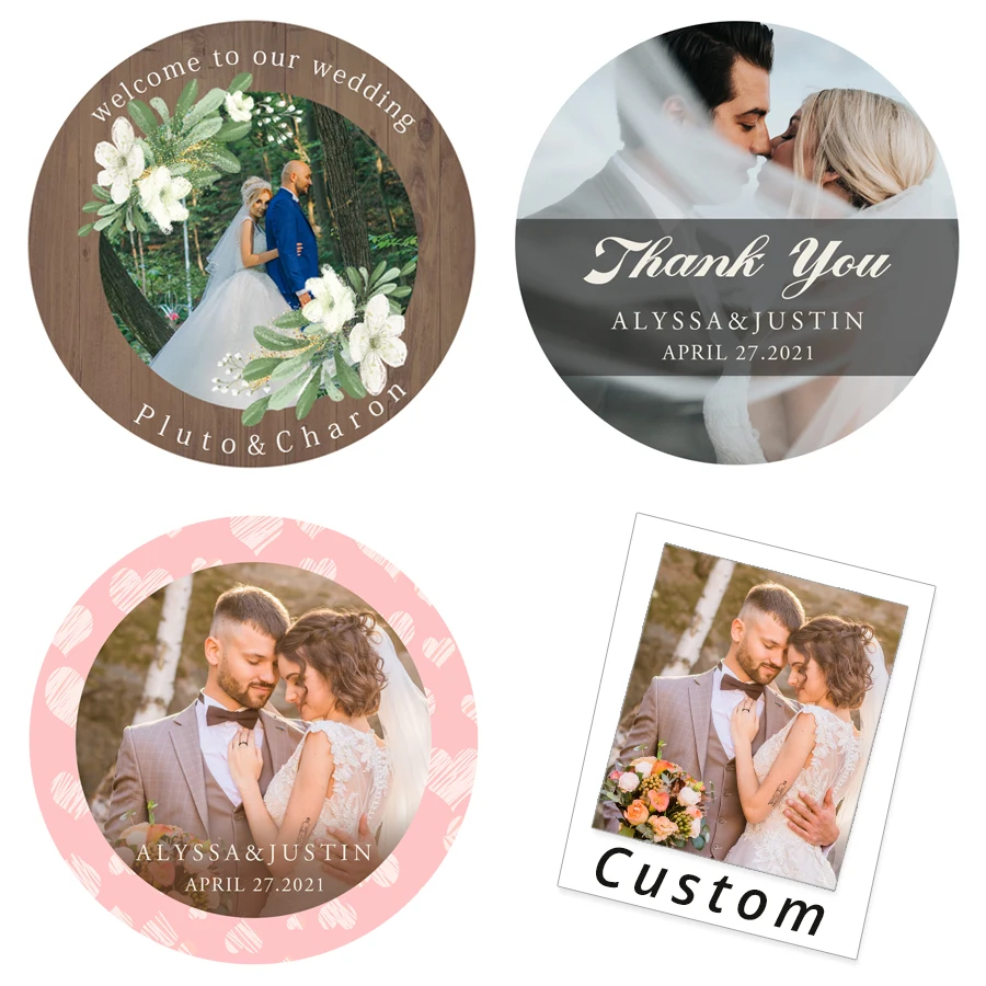 4.5cm Custom Stickers Printing Photo Wedding Sticker Personalize Design Label Birthday Party Stickers Invitations Seal Labels - Party & Holiday Diy Decorations - AliExpress