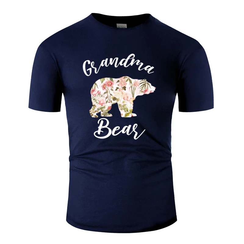 Men-Navy Blue Вязаный подарок на день рождения с надписью «Humor grandma bear», Мужская футболка, Мужская Футболка Harajuku в стиле хип-хоп с защитой от морщин - Цвет: Men-Navy Blue