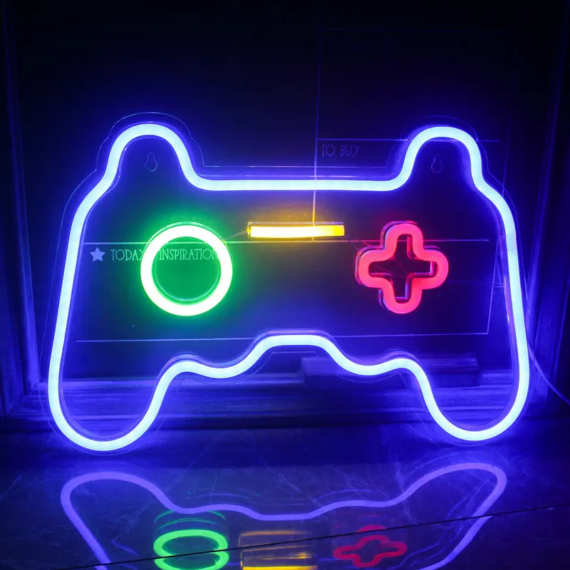 AurGun Game Control Neon Signs, 16x 11 Large Gamepad Shaped LED Neon Sign  for Bedroom Wall Decor Gaming Lights Gamer Birthday Festival Gifts for