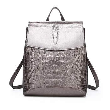 

women backpack leather backpack school bags for girl teenagers crocodile prints waterproof travel bag High quality girl bag