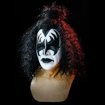 

Halloween Unisex Face Cover Horror Latex Headgear Performance Prop for Gene Simmons