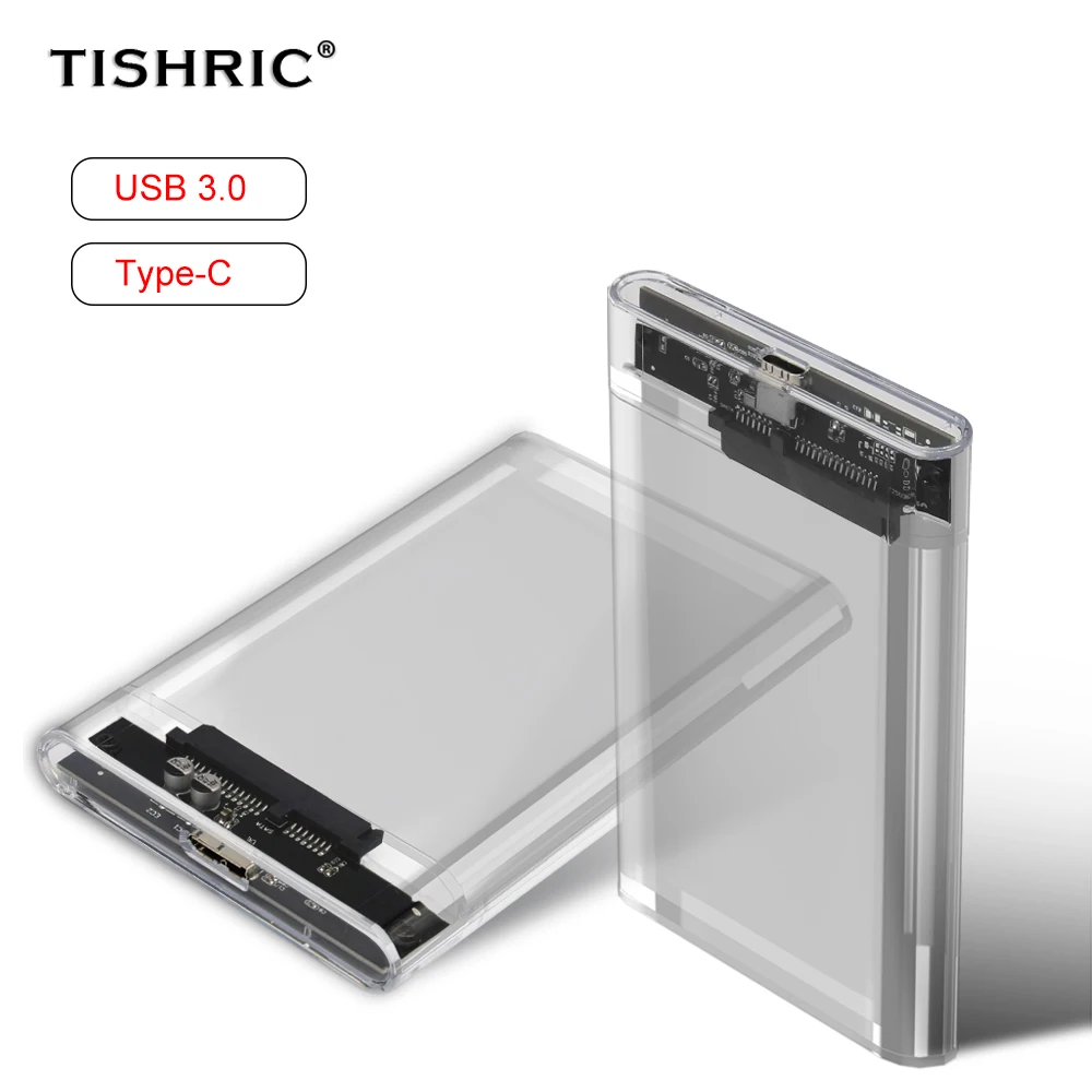 TISHRIC HDD Case For Hard Drive Box 2.5 HDD Enclosure Usb 3.0 2.0 To Sata Hard Disk Case Support 8 TB External Hard Drive Case hard drive box usb