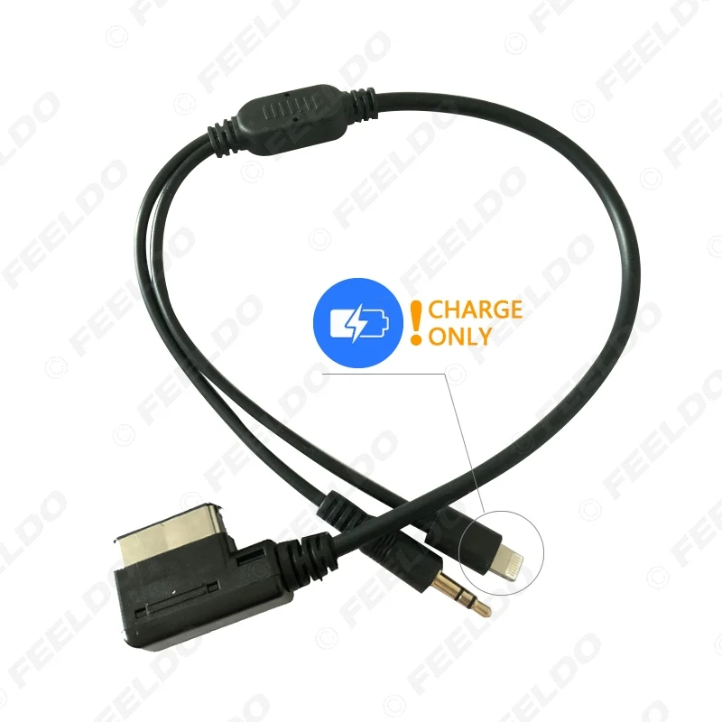 FEELDO 5 шт. автомобильный AMI/MDI интерфейс для 3,5 мм мужской аудио AUX+ Lightning Jack только зарядный кабель адаптер для Audi/Volkswagen# AM6214