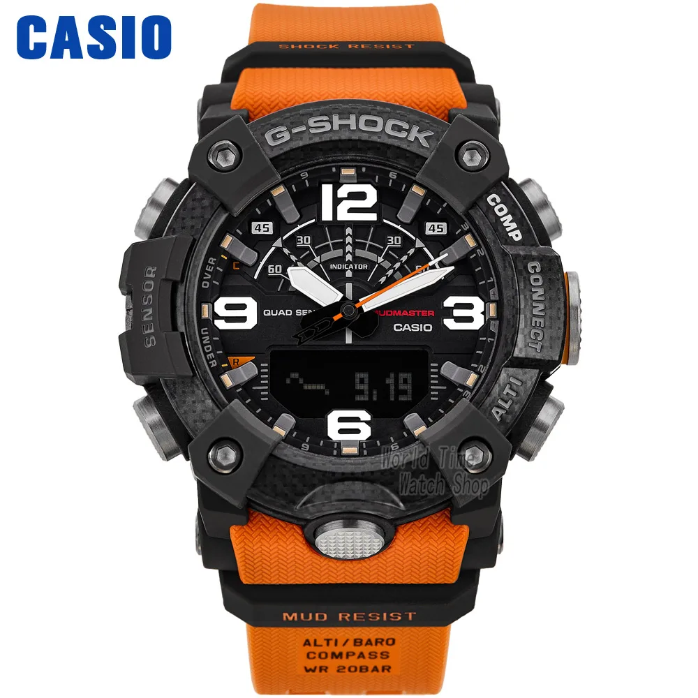 GGB1001A9 Часы Casio мужские г шок лучший бренд класса люкс светодиодные военные цифровые наручные часы 200 Водонепроницаемый кварцевые спортивные мужские часы Светящиеся часы Quad сенсор компас Термометр Bluetooth мужские часы - Цвет: GGB1001A9
