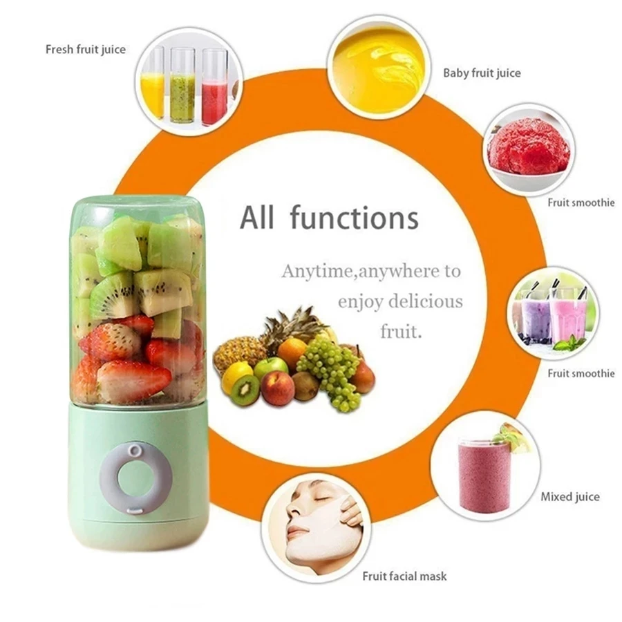 500ML Six-knife Electric Juicer Smoothie Blender Cup Mini Portable USB Blenders Wireless Press Juicers Charging Hand held Juicer