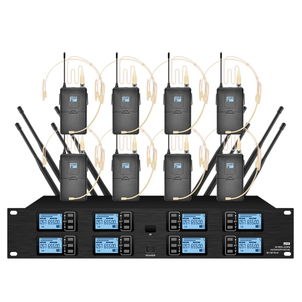 Professional UHF wireless microphone 8 channel handheld microphone lavalier stage performance conference wireless lavalier microphone wireless handheld microphone