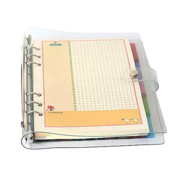 

A5/A6/A7 PVC Notebook Accessory Sheet Shell Office School Transparent Concise 6 Holes Binder Planner Cover