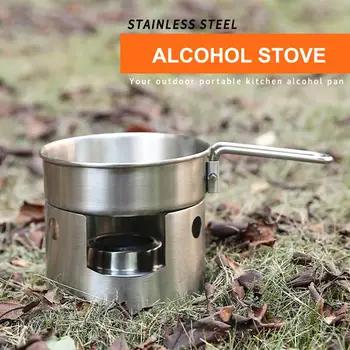 

Camping Round Wind Proof Alcohol Stove Stainless Steel Pocket Alcohol Stove with Stand for Camping Outdoor Picnic