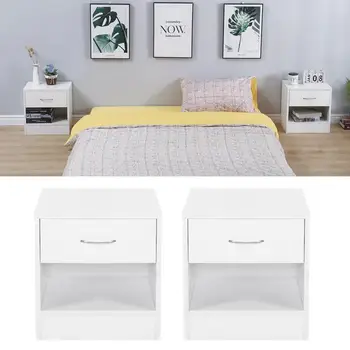 

2Pcs/Set Bedroom Furniture Bedside Cabinet Nordic Modern Multifunction Bed Side Locker Bedroom Nightstands Bedside Table HWC