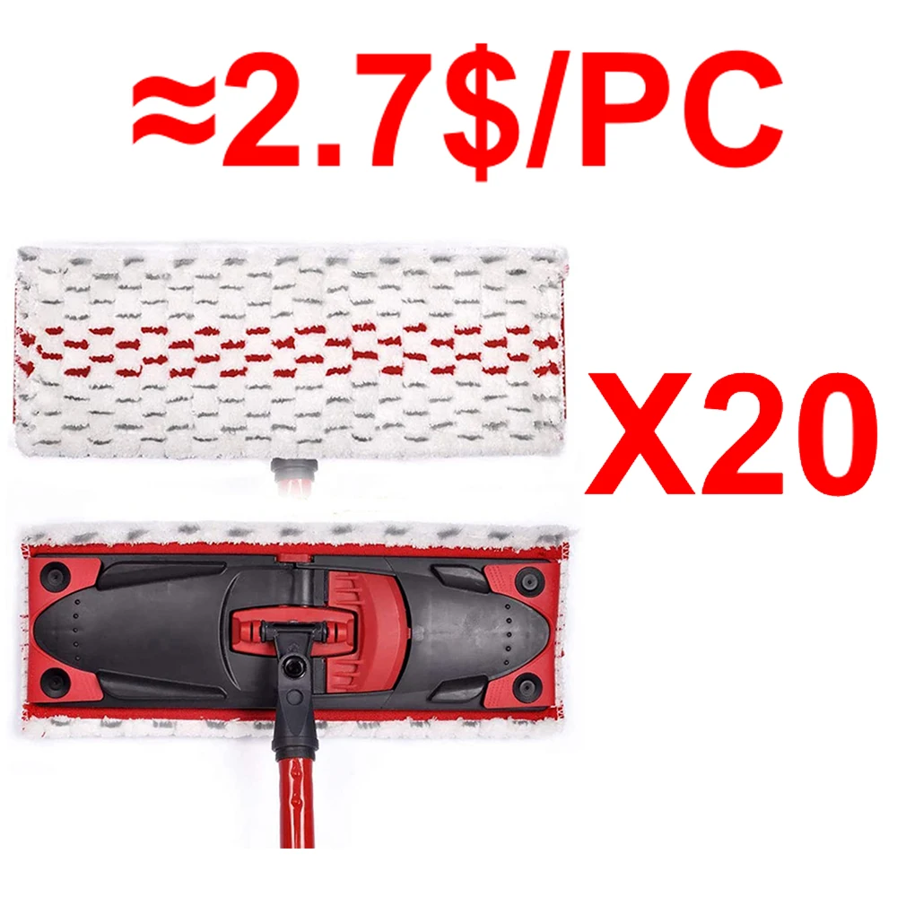 20PC Microfiber Flat Spin Cloth Mopa Head Washable Floor Mop Pad Spare