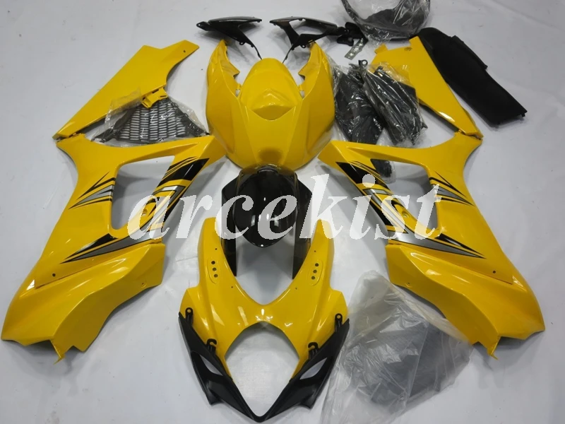 ABS мотоцикл Полный обтекатели комплект подходит для SUZUKI GSX-R1000 GSXR1000 2007 2008 07 08 K7 тела набор желтый
