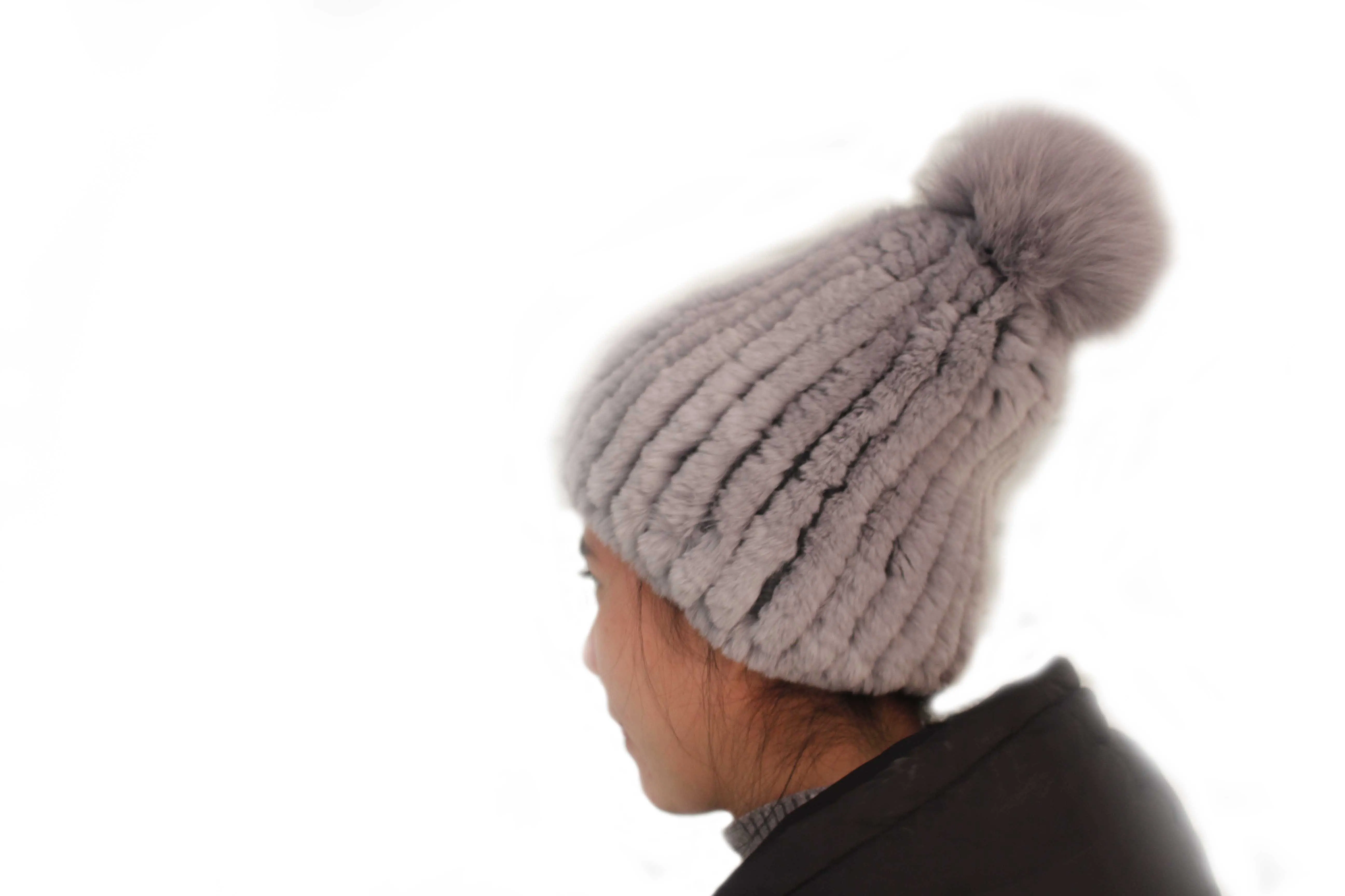 LinhaoshengyueFur hat, шапка из кроличьего меха, модная женская меховая шапка, Зимняя женская шапка, женская