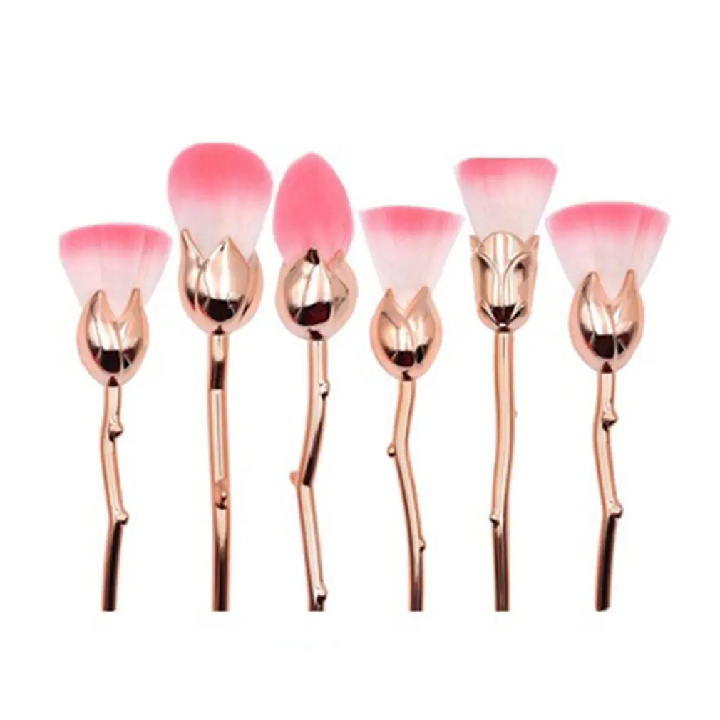 

Makeup Brushes Set Flower Unique Rose Foundation Blending Contour Cream Cosmetic Kit Professional Tools 6 Rose Makeup Brushes