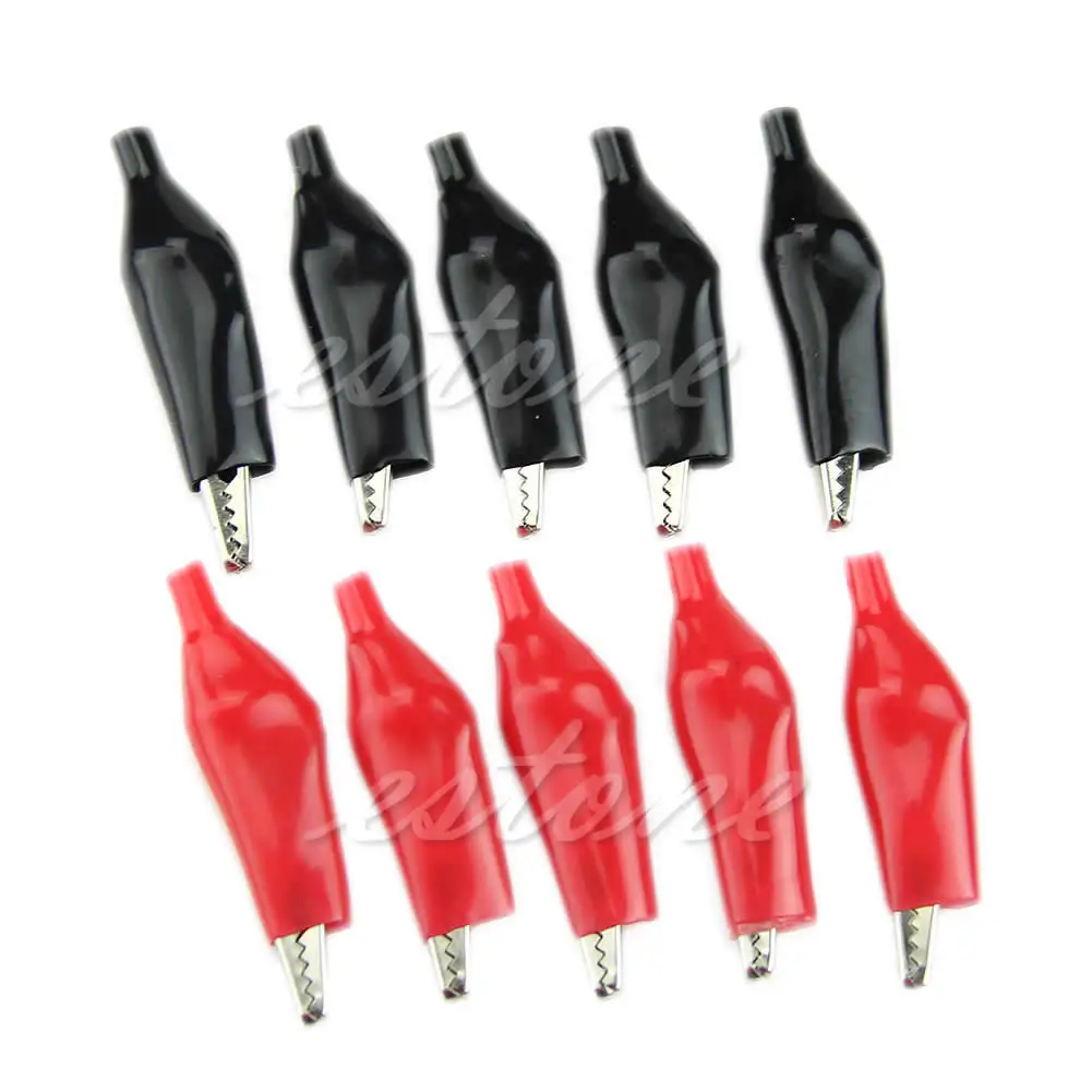 

Hot 10x 28mm Alligator Leads Crocodile Test Clip Fr Electrical Jumper Wire Cable