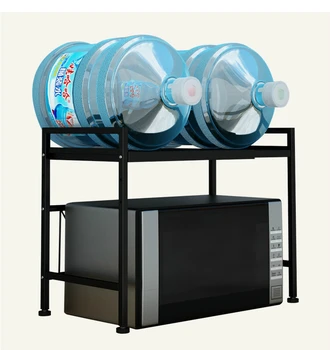 

Stainless Steel Kitchen Shelf, Floor Standing Multi-layer Microwave Storage Shelf, Movable Storage Shelf, Space Saving Cart