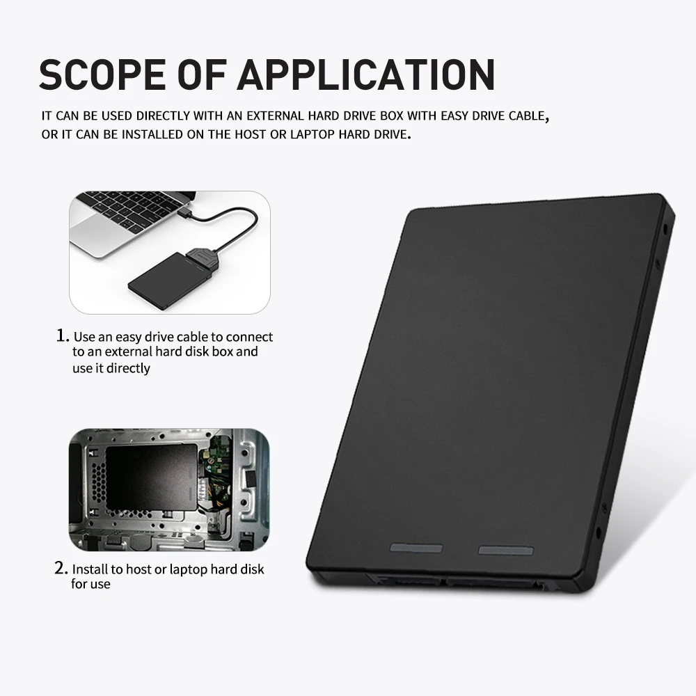 MSATA-SATA 3.0 SSD ̽ 2.5 ġ ޴ HDD Ŭ   ī, Ʈ ָ Ʈ ̺,  
