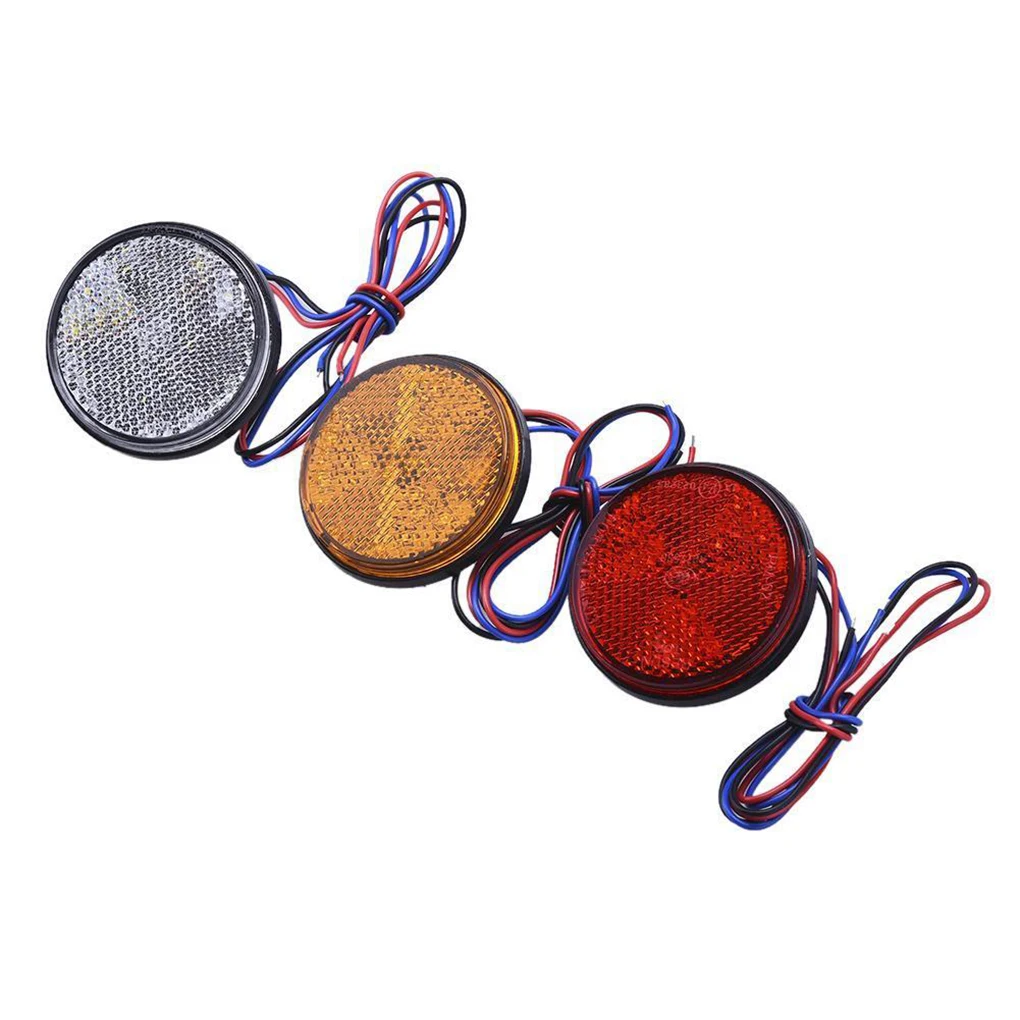 

LED Motorcycle Round Reflector Tail Light Motorbike Brake Turn Signal Indicator Lamp Accessories