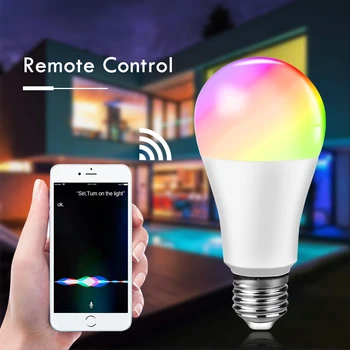 

WIFI Smart Night Light Apple Homekit APP Operate Siri Voice Control Full Color 85-265V E27 15W Smart Light Bulb for iOS System