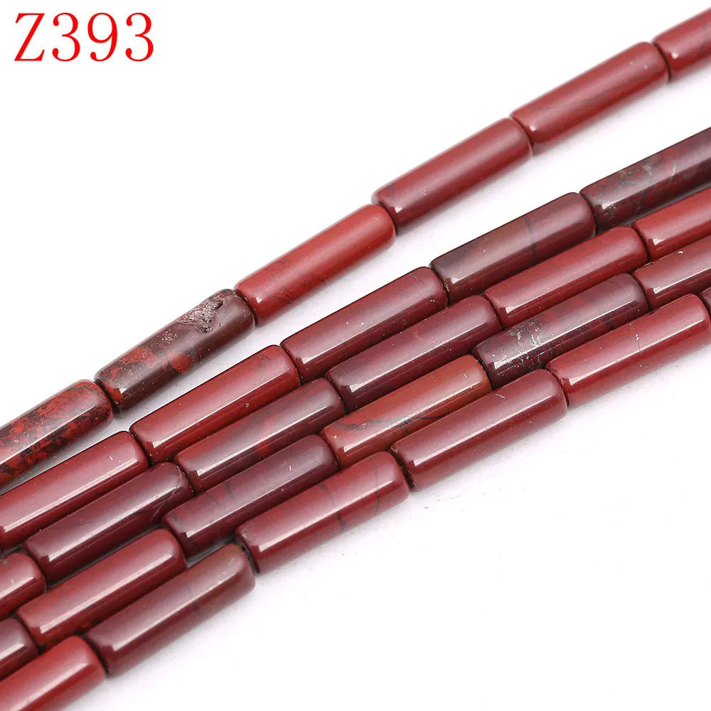Red Jasper Yumten длинные цилиндрические бусы красная яшма черный Агат Авантюрин Магнезит кристалл для изготовления ювелирных изделий 4*13 мм бисерные браслеты - Цвет: Red Jasper