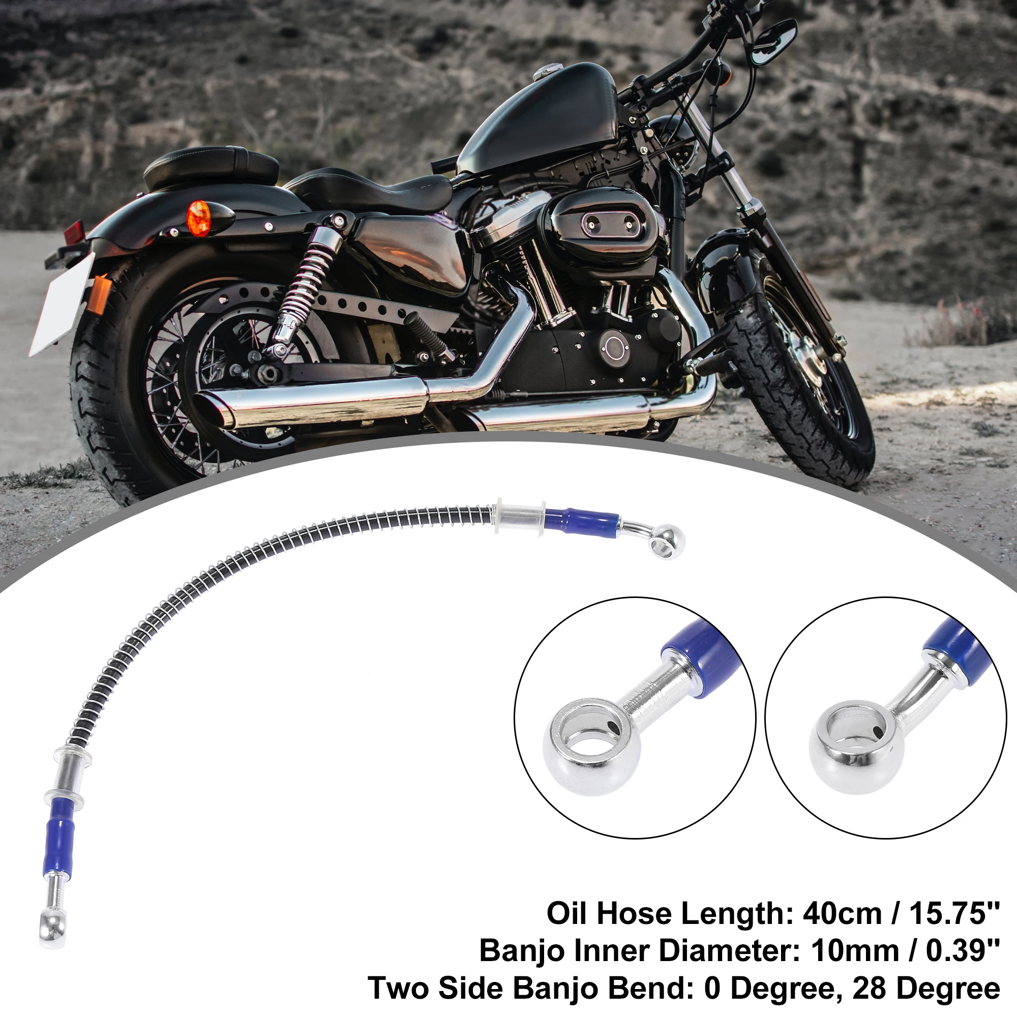 Motoforti 40cm Motorcycle Braided Brake Clutch Oil Hoses Line Pipe Clutch Throttle Gas Line Fuel