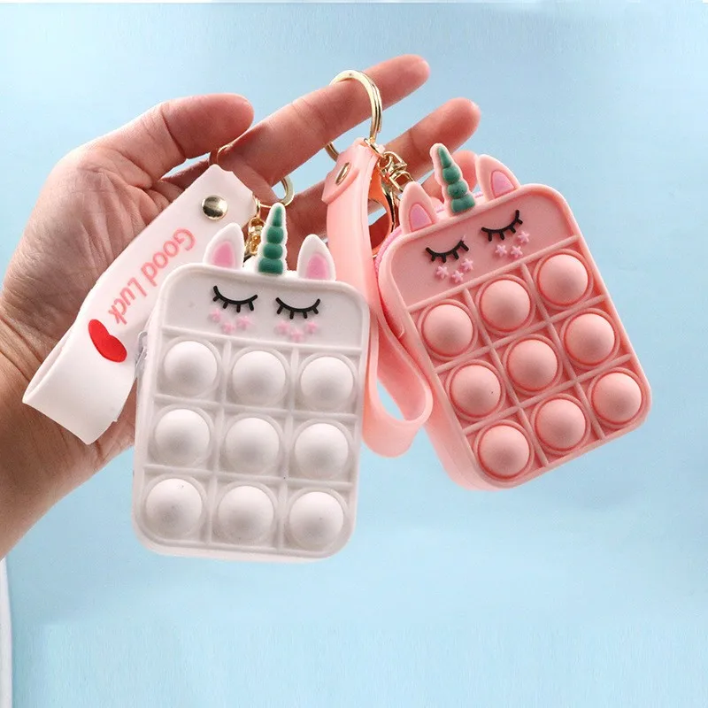 New Popit Mini Money Wallet Fingertip Toys Push Bubble Popite Pendant Bag Hot Sale Adult Decompression Toys Children Anti-Stress