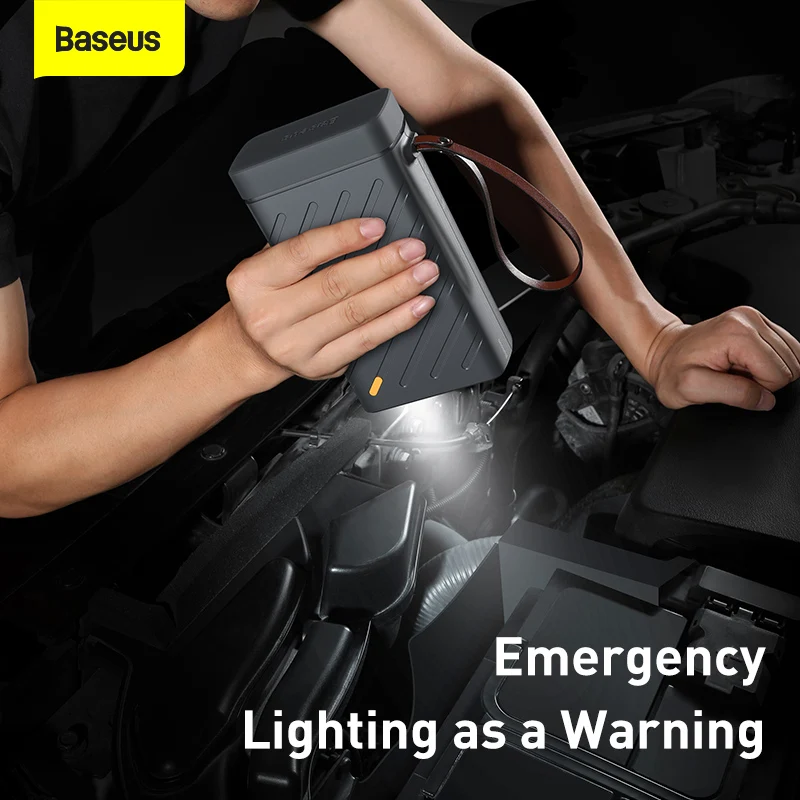 Baseus Car Jump Starter 16000mAh Portable PES Emergency Auto Mobile Power Bank Battery Outdoor For Phone Tablet
