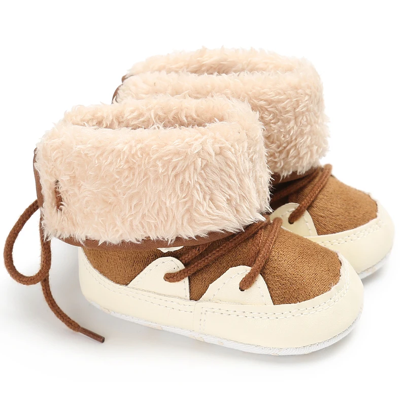 Теплые зимние повседневные ботинки из хлопка для новорожденных мальчиков и девочек бархатная обувь для кроватки нескользящая обувь для малышей, цвет синий, коричневый, зеленый, от 0 до 18 месяцев