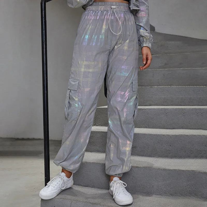 

HOUZHOU Hip Hop Sweatpants Women Autumn 2020 Fashion High Waist Joggers Women Streetwear Loose Harem Pants Print Kpop Trousers