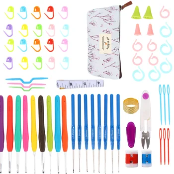 

1 Set Crochet Hooks Kit Knitting Stitch Marker Knitting Needles Kit Weaving Tool