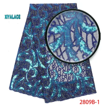 

African Lace Fabric 2019 Nigerian Luxury High Quality French Lace Sequins Lace Fabric Fabric For Wedding YA2809B-1