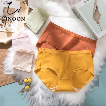 

CINOON M-XL 8 Colors Cotton Panties Solid Breathable Women's Lingerie Comfortable Female Intimates Underwear Women Underpants