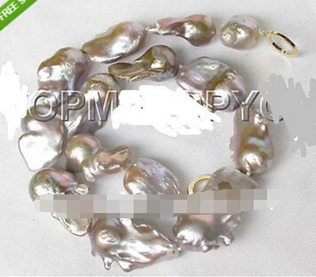 very HUGE 24X39mm natural purple lavender Reborn Keshi pearls necklace | Украшения и аксессуары