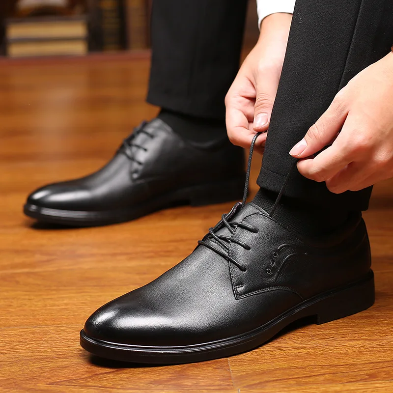 Mens Dress Shoes Genuine Leather 